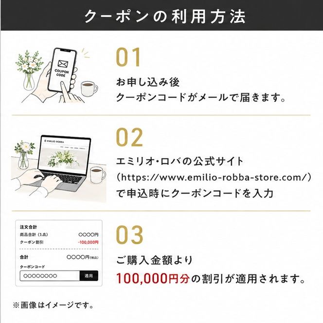 クーポン 商品券 エミリオ・ロバ 100,000円 ショッピング アパレル 三重県 名張市 オンラインショップ ギフト 贈り物 プレゼント ファッション ブランド お祝い 記念日 買い物 お買い物 服 オンライン 通販 ネットショップ 誕生日 三重 名張