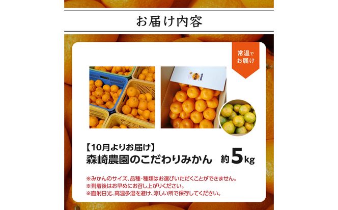 【C09023】森﨑農園のこだわりみかん 約5kg 極早生～ 早生～蔵出しまで