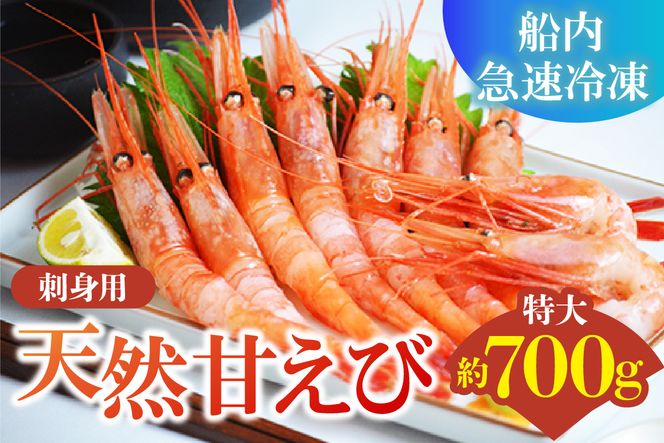 【兵庫県香美町産 刺身用 天然 甘えび 特大サイズ 約700g（約30尾） 冷凍】 国産 天然 甘えび えび エビ 刺身 味噌汁 海鮮 丼 海鮮丼 おかず お酒 おつまみ 肴 あて アテ 魚介類 人気 大人気 ランキング ふるさと納税 返礼品 おすすめ 兵庫県 香美町 香住 丸近 19-11