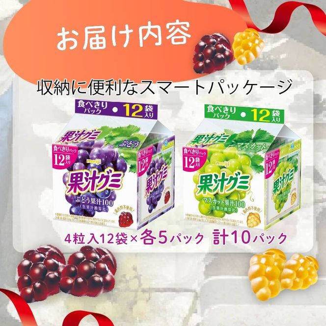 明治 果汁グミ スマートパック ぶどう ＆ マスカット 163g × 各