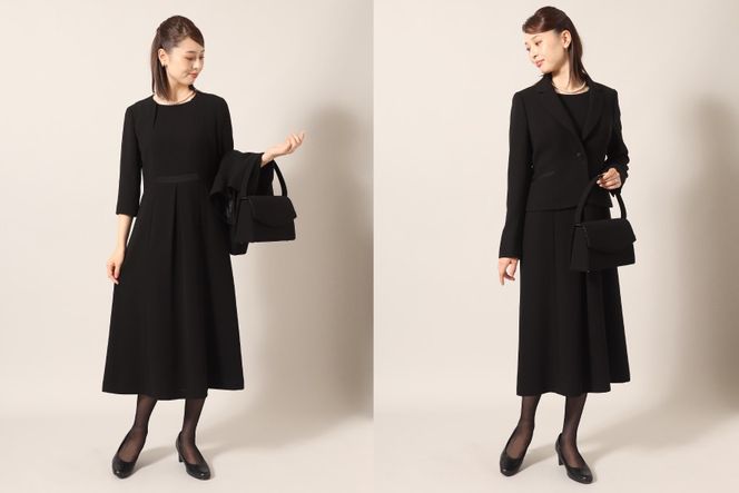 AI368-a Marycoco 家庭で洗える 前開き ブラック フォーマル アンサンブル [MKV-0309 ジャケット ワンピース 長袖 レディース セットアップ きれいめ メアリーココ 長崎県 島原市 ]