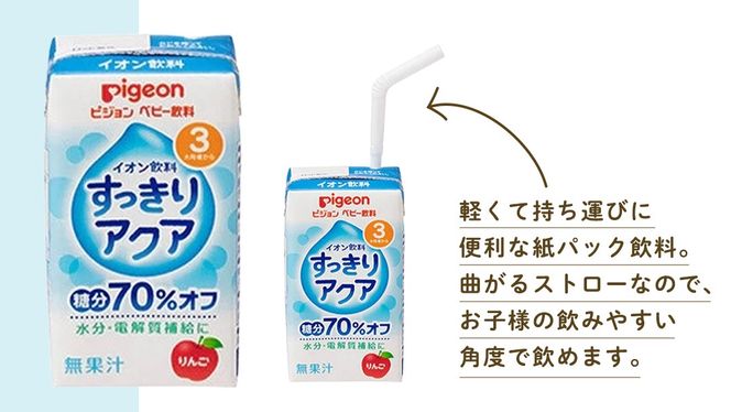 【 ピジョン 】 すっきりアクア りんご 125ml × 48個 紙パック飲料 赤ちゃん 赤ちゃん用品 ベビー ベビー用品 ベビーグッズ 乳児 ベビー飲料 飲料 紙パック ジュース イオン飲料 お出かけ 飲み物 セット 水分補給 お水 あかちゃん キッズ 防災 ローリングストック 災害 備蓄