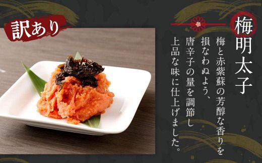 【辛子めんたいこのひろしょう】 太宰府市限定梅明太子 ＆ 博多辛子明太子 たっぷり計1kg 《訳あり》!! 国産たらこ(北海道産)