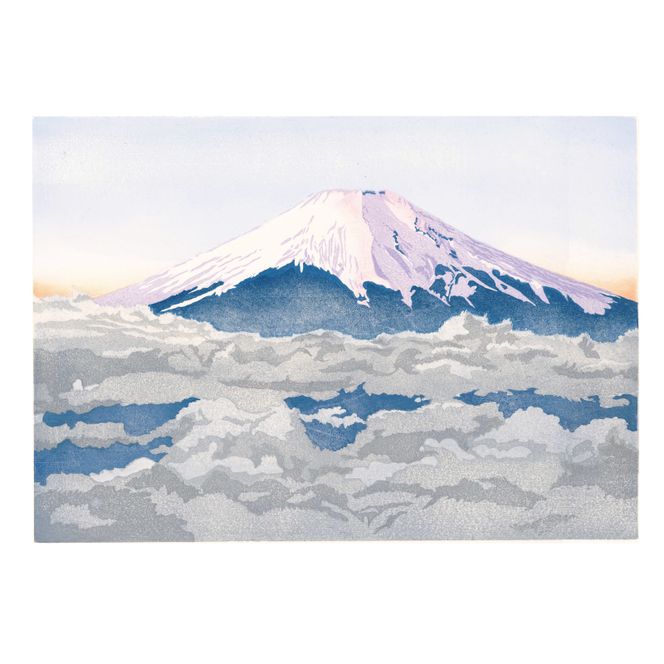 版画「朝富士」 ［201M06］ 版画 朝富士 額装 絵画 木版画家 陶山 俊一 小牧市在住 山梨県 三ッ峠 日本 自然 風景 木版画 アート作品 インテリア 壁掛け 美術品 工芸品 風景画 自然画 愛知県 小牧市 送料無料