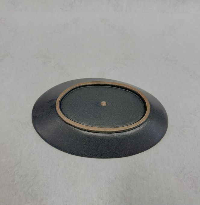 「鹿追焼」黒釉楕円皿セット SKU009