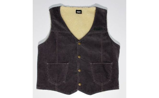 TheCaviar ヴィンテージコーデュロイベスト　ブラック ファッション 服 男性 メンズ トップス シープボア素材 ボア素材 裏地 保温性 ヴィンテージベスト オマージュ 着心地 日本製 