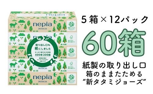 ネピア　ネピecoティシュ200組　5箱×12パック