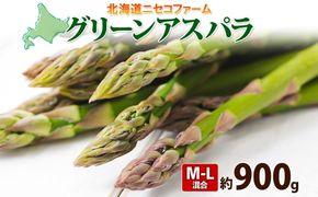 【 2026年 発送 】 北海道産 グリーン アスパラガス 約 900g  M - L サイズ混合 アスパラガス アスパラ 旬 朝採り 新鮮 お取り寄せ 産地直送 産直 野菜 農作物 詰め合わせ 国産 しりべしや 