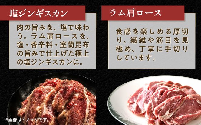 塩ジンギスカン500g ラム肩ロース500g セット 選べるパック数 各 1 / 2 / 3 パック 回数 1回 / 3回 / 6回 / 12回 MROA272-v