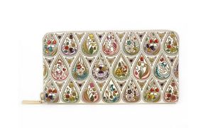 財布 大容量 ぐるっとファスナーの長財布 花と猫 ミックス 文庫屋大関 お財布 サイフ 長財布 ロングウォレット ウォレット ファスナー長財布 大容量財布 革製品 革小物 本革 日本製 東京 東京都 墨田区