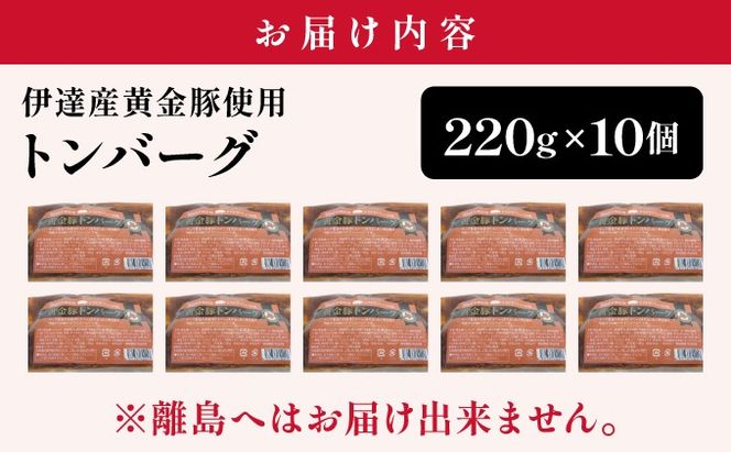伊達産黄金豚使用【トンバーグ】220g×10個セット