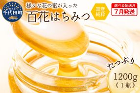 《2025年7月発送》 はちみつ 【千代田町の蜂蜜】1200g 百花蜂蜜 群馬県 千代田町 ＜田代養蜂場＞ ハチミツ 蜂蜜 ハニー 蜜 国産 天然 パン 食パン トースト パンケーキ ヨーグルト 送料無料 お取り寄せ ギフト 贈り物 贈答用 プレゼント