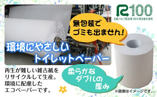 2ヵ月毎3回 定期便 トイレットペーパー ダブル 32.5m 50ロール 無包装 香りなし 日本製 日用品 備蓄 再生紙 リサイクル NPO法人支援センターあんしん 新潟県 十日町市 消耗品 生活必需品 エコ製品 