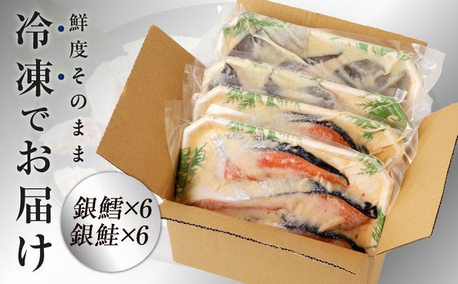 kgp0059 厳選 西京漬けセット 銀鱈／銀鮭 合計 12切れ 切り落とし 訳あり サイズ不揃い