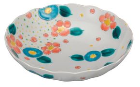 九谷焼　 7号鉢　花ちらし　a01　岡田絹代 食器 キッチン雑貨 キッチンアイテム 雑貨 お皿 食卓 テーブルコーディネート 盛り付け 普段使い 贈り物 