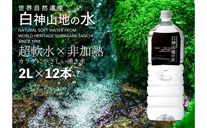 白神山地の水 2L×12本 ナチュラルウォーター 飲料水 軟水 超軟水 非加熱 弱酸性 湧水 湧き水 水 ウォーター ペットボトル 青森県 鰺ヶ沢町 国産 飲料類 ミネラルウォーター 