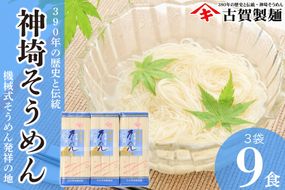 佐賀県特産品 神埼そうめん 3入【素麺 そうめん 乾麺 お中元 贈答用 無添加 夏 自家用 麺類 簡単 手軽 保存食 佐賀県産 国産】(H014142)