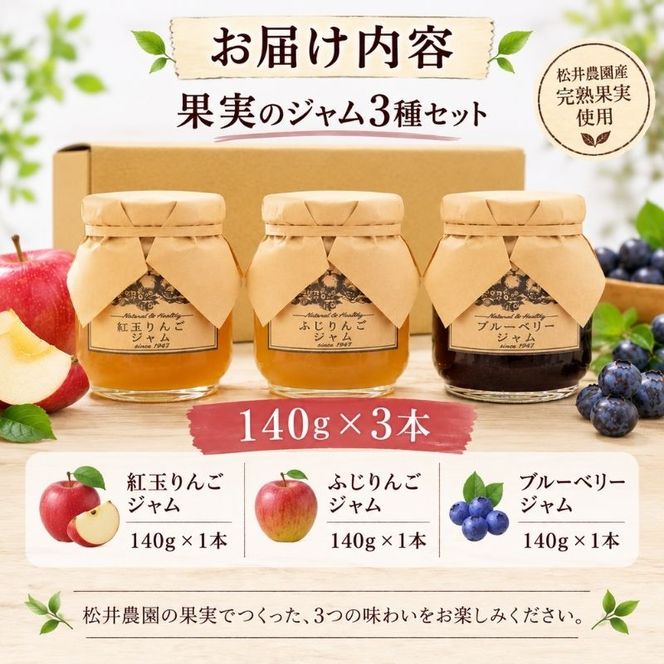 ジャム【ジャムセット】りんご リンゴ りんごジャム 紅玉 ふじ ブルーベリージャム フルーツジャム 完熟 アップル 果物 ペースト トッピング  トースト ヨーグルト 信州 長野