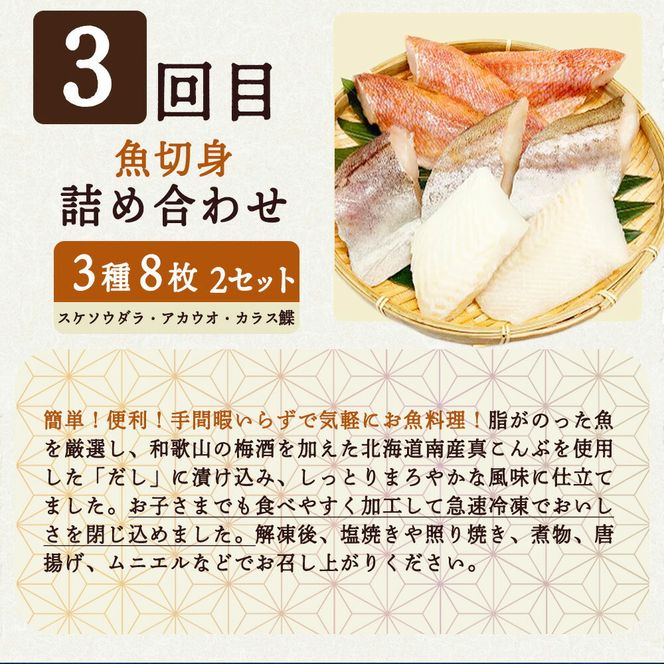 【定期便 全3回】魚鶴商店が選ぶ人気お魚I(銀鮭切身・サバフィレ・魚切身)_G60-T40