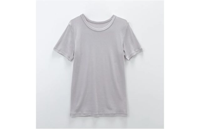 《絹生活研究所》インナー／メンズ／半袖／グレー インナーウェア 下着 肌着 Tシャツ ファッション 服 男性 
