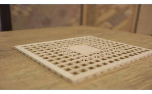 真庭組子 テーブルアート / 和 和モダン 組子細工 アートパネル インテリア 天然木 ヒノキ 檜 桧 杉 岡山県 真庭市 【sdkb001-01】