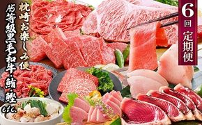定期便(6回)枕崎お楽しみ便(黒毛和牛・まぐろ・かつおetc) GG-0046 【1166768】