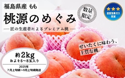 ◆2025年夏発送◆桃源のめぐみ ～産直・桃・約2kg～ ※離島への配送不可 ※2025年7月上旬～9月中旬頃に順次発送予定