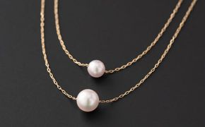 【お洒落なシンプル♪】6.5/5mm アコヤ真珠 2連バーネックレス  H-288