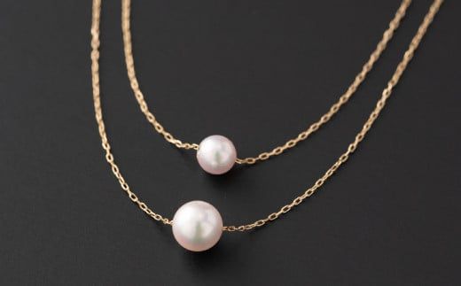 【お洒落なシンプル♪】6.5/5mm アコヤ真珠 2連バーネックレス  H-288