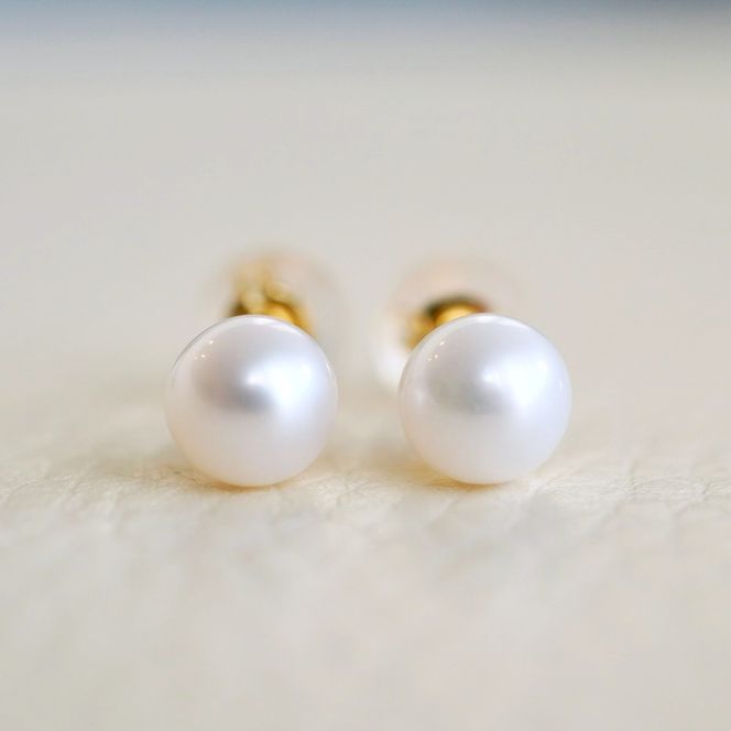 K18(18金) イエローゴールド パール 5.0mm ピアス 真珠 保証書付 SMK-TP5.0 SWAD100-tp5