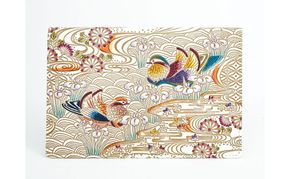 【文庫屋大関】パーソナルホルダー　おしどり【皮革工芸品】 雑貨 日用品 ブックカバー パスポートケース 貴重品入れ マルチケース シンプル 和風 革小物 