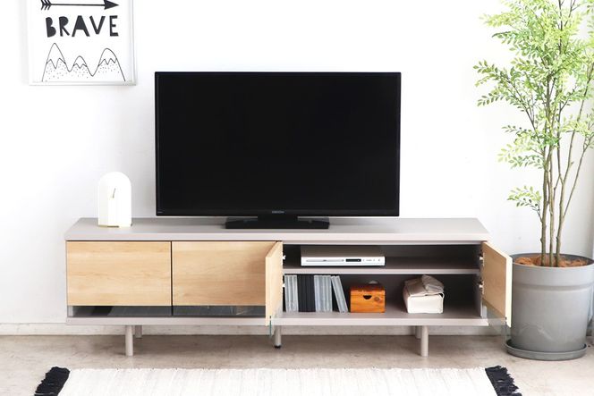 【東馬家具】カクトTV 150 NA【テレビ台 北欧 リビング 収納 おしゃれ 国産】(H060695)