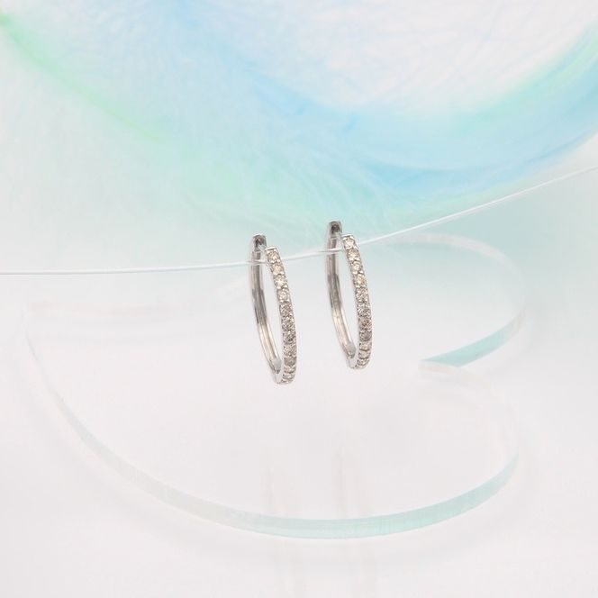PT900 0.30ct ダイヤモンド フープピアス FP-000332 SWBT023-pt