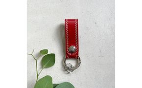 革小物 キーホルダー（レッド）レザー製品 革製品　LC00023