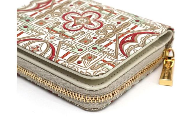 【文庫屋大関】二つ折りファスナーミニ財布 雅＜紅＞【皮革工芸品】財布 二つ折り 小物 お札 カード 小銭 コンパクト 牛革 手作り 日本製 墨田区 東京都