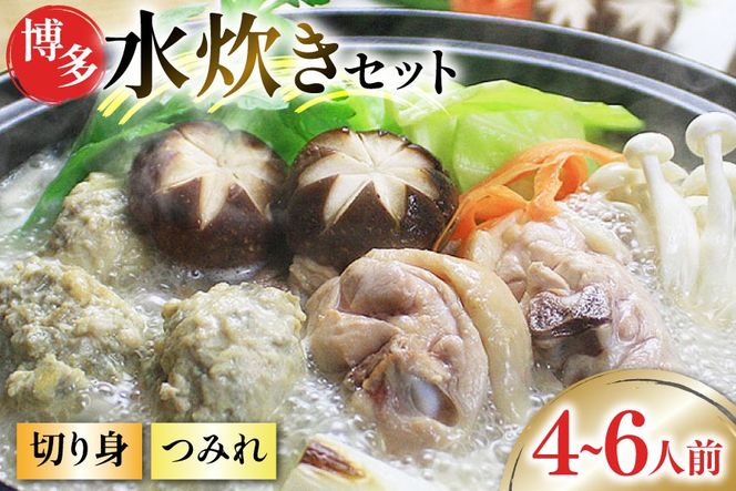 博多水炊き セット (切り身・つみれ) 4～6人前 [ベネフィス 福岡県 筑紫野市 21761416] 水炊き 鶏 鶏肉 とり肉 ありた鶏 鶏団子 つみれ 本場 スープ 国産