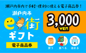 電子商品券　瀬戸内市e街ギフト（3,000円分） チケット