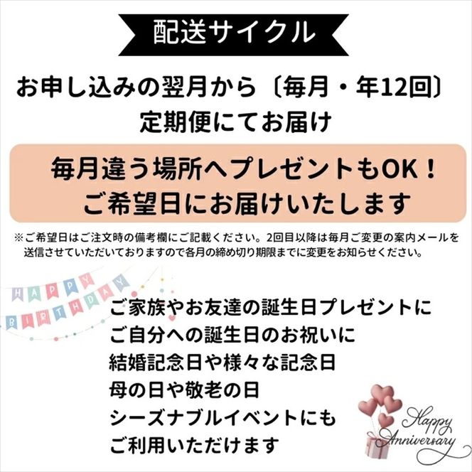 158-1043-129　【定期便】12か月 季節のお花 定期便（12か月）【季節　お花 一年間　毎月季節　切り花　ご自宅、職場　明るく華やか　お花パワー　季節のご挨拶に　お手入れ説明書　延命剤付　 大阪府 門真市 】