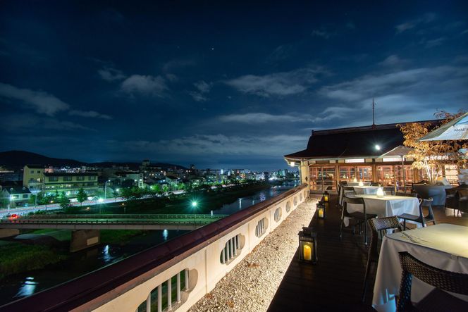 【季節限定】レストラン ルアン 天空テラスディナーペア食事券｜京都木屋町 鮒鶴 人気リゾート フレンチ 食事券［ フレンチ 天空テラス ディナー コース料理 食事券 2人 美食 グルメ 人気 おすすめ 記念 お祝い ホテル 旅行 観光 食事 ふるさと納税 ］ 261009_A-LU006