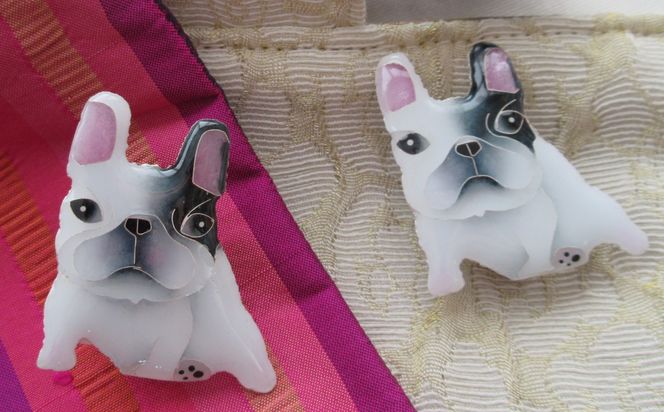 【ヒロミ・アート】フレンチブルドッグブローチ(パンチ) [ 京都 嵐山 東山 京七宝 純銀製 犬 人気 おすすめ 装飾品 かわいい ギフト プレゼント お取り寄せ 通販 送料無料 ふるさと納税 ] 261009_B-XQ01VC02
