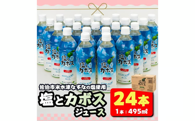 塩とカボス (495ml×24本) かぼす ドリンク ジュース かぼす カボス 塩 食塩 ノンアルコール ペットボトル 大分県産 特産品 家庭用 大分県 佐伯市【HD184】【さいき本舗 城下堂】