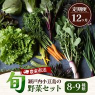 野菜セット 定期便 年 12回 小豆島 旬野菜 詰め合わせ 季節 野菜 キャベツ 大根 じゃがいも かぼちゃ いんげん かぶ レタス ナバナ 玉ねぎ 毎月お届け 定期 お楽しみ 香川県 土庄町