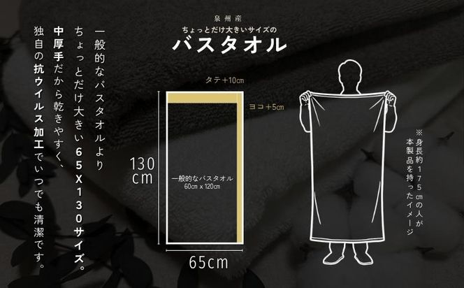 G5720 抗ウイルス加工 バスタオル 2枚(ピュアグレー)