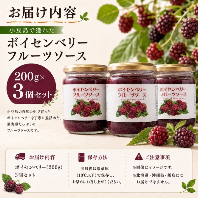 小豆島で獲れた女性に嬉しい効果がたっぷり！ボイセンベリーソース3個セット フルーツソース ボイセンベリー セット ギフト 贈り物