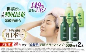 【色が選べる！4本セット】［白髪用］ 利尻カラーシャンプー 大容量サイズ＋利尻カラーケアコンディショナー 大容量サイズ ［無添加］ 糸島市 / 株式会社ピュール ヘアケア シャンプー [AZA072] シャンプー 白髪染め カラーシャンプー コンディショナー 無添加 ノンシリコン