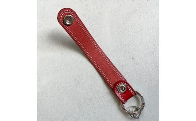 革小物 キーホルダー（レッド）レザー製品 革製品　LC00023