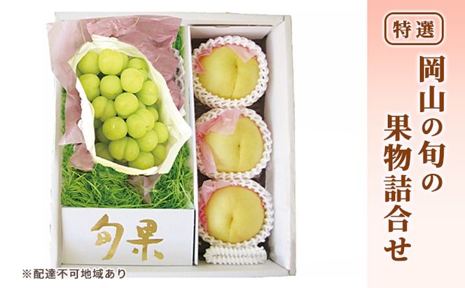 桃 ぶどう 2026年 先行予約 特選 岡山の旬の果物詰合せ-2 もも ブドウ  葡萄 晴王 岡山県産 国産 フルーツ 果物 ギフト 岡山白桃 大玉 3玉 シャインマスカット お取り寄せ 季節の果物 