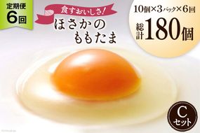 【6回 定期便 】こだわり卵 穂坂のももたま 30個×6回 総計180個 [ハイチック 山梨県 韮崎市 20743399] 卵 たまご エコパック ももいろ ピンク かわいい