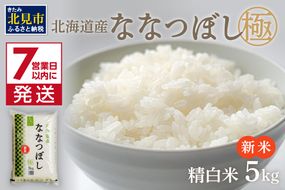 《7営業日以内に発送》新米 令和8年産 ななつぼし 極 5kg 北海道産 精白米 最高ランク 特A ( お米 米 精米 5キロ 北海道産 精白米 )【080-0116】