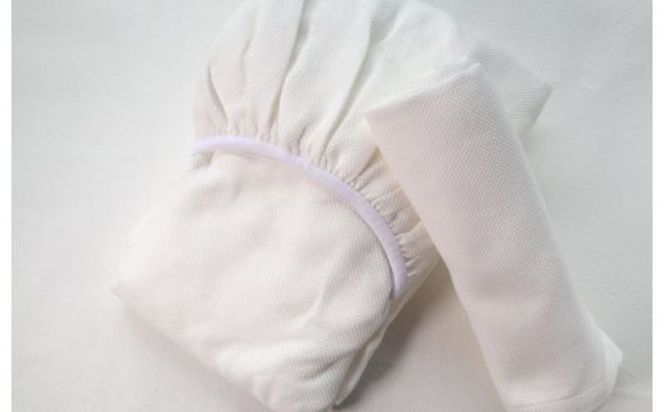 G1951 【tissu de coton/ハニカム織】泉州南部織 BED用シングルシーツ＆ピロー（WH）